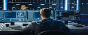 This image show that the person is doing remote working in cybersecurity